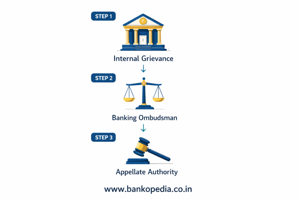 RBI banking ombudsman integrated ombudsman scheme 2021 customer grievance redressal three tier process